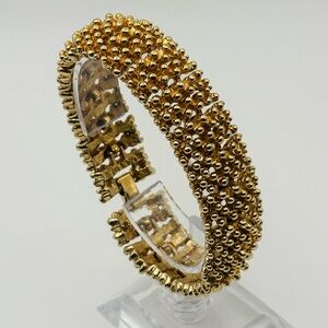 VTG Sarah Coventry Gold-Tone Beaded Statement Bracelet | Made in Canada | 1960s